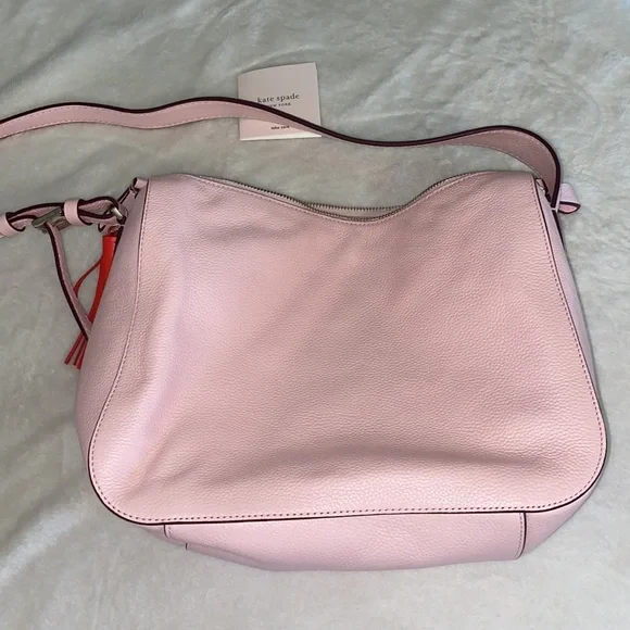 Kate Spade Light Pink Shoulder Bag with Tassel and Spade key Ring. NWOT - Picture 8 of 10
